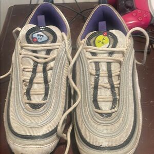 Nike White and Black and purple Sneakers